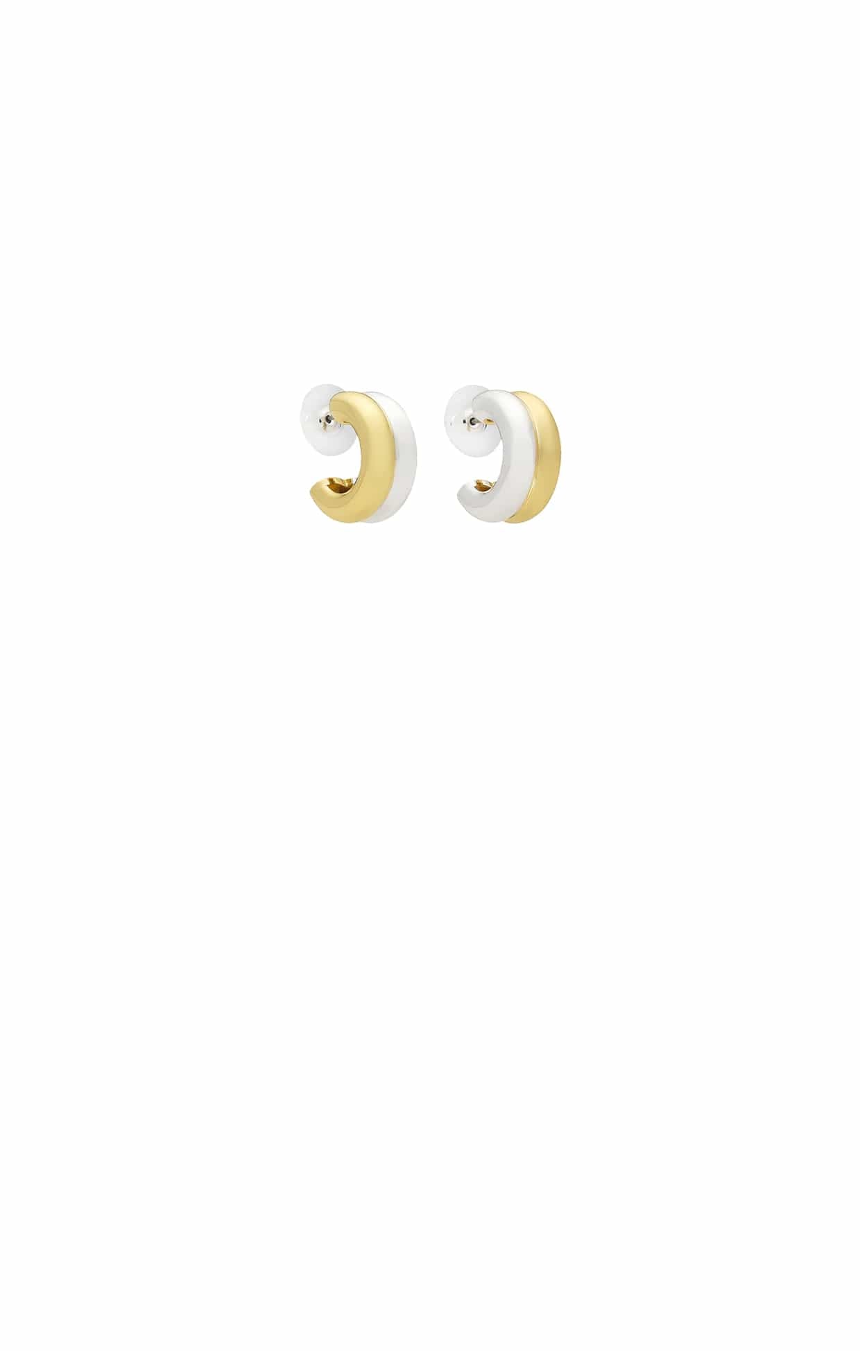 Earrings OS / GOLD SILVER MIRANDA TWO TONE EARRINGS