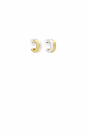 Earrings OS / GOLD SILVER MIRANDA TWO TONE EARRINGS