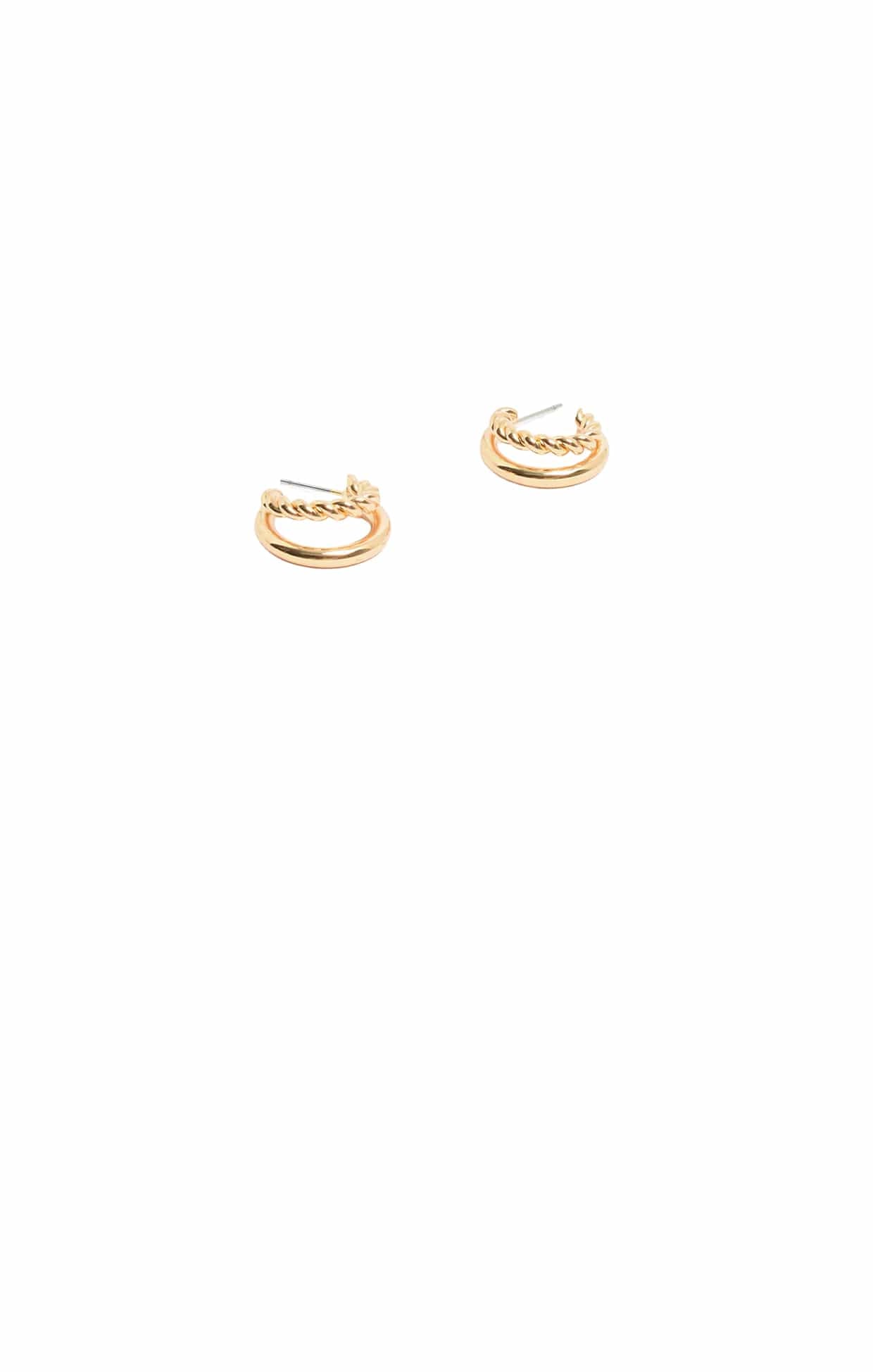 Earrings OS / GOLD NINA DOUBLE HOOP EARRINGS IN GOLD