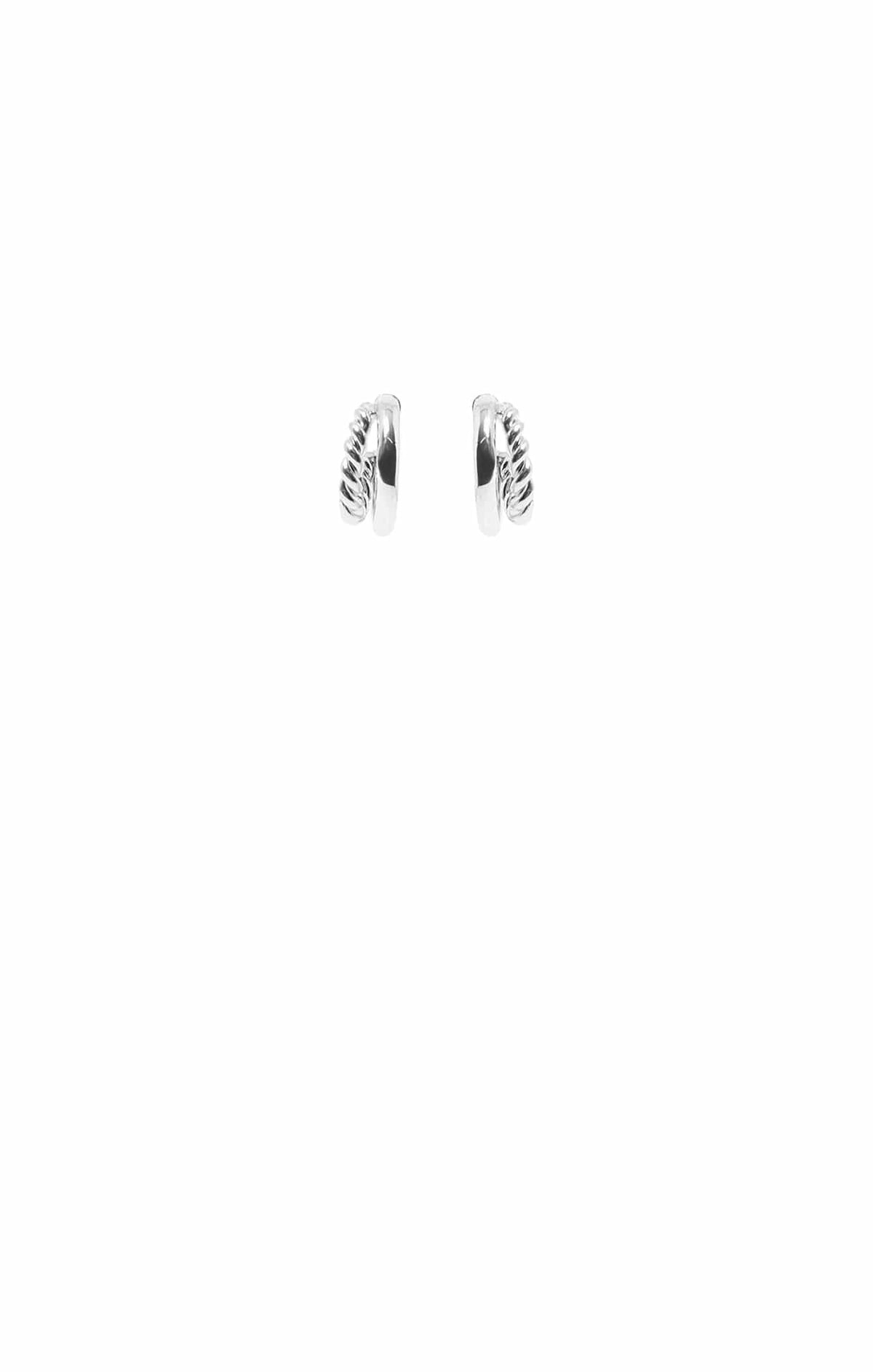 Earrings OS / SILVER NINA DOUBLE HOOP EARRINGS IN SILVER