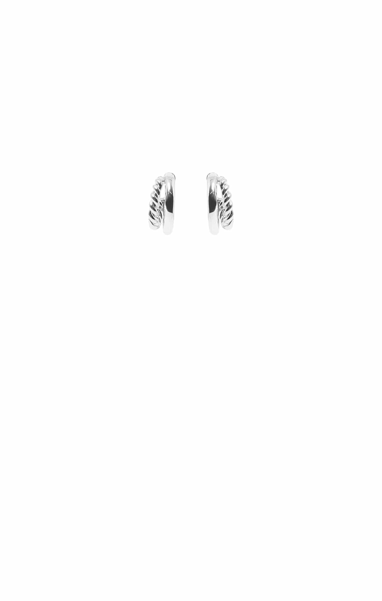 Earrings OS / SILVER NINA DOUBLE HOOP EARRINGS IN SILVER