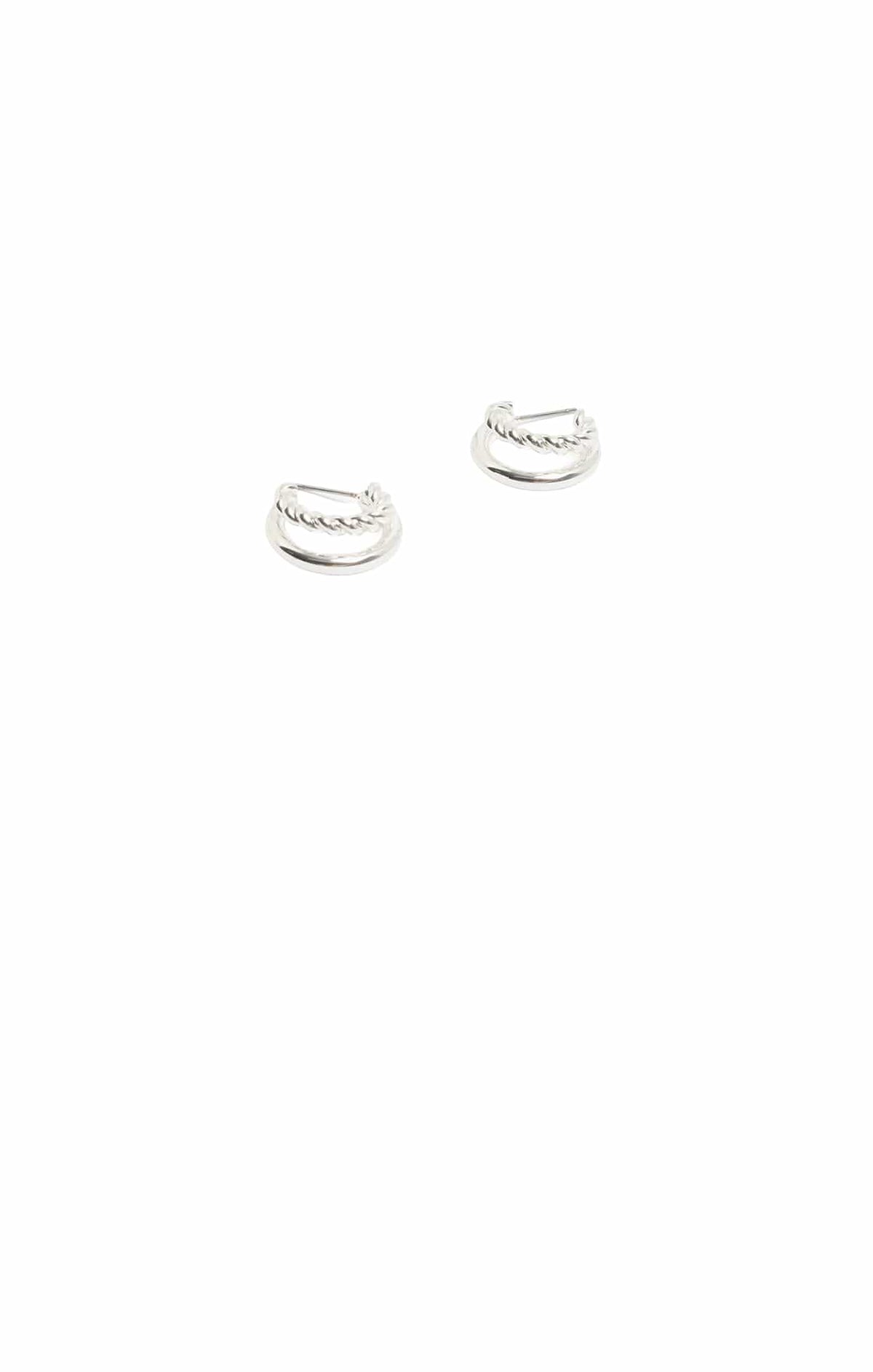 Earrings OS / SILVER NINA DOUBLE HOOP EARRINGS IN SILVER
