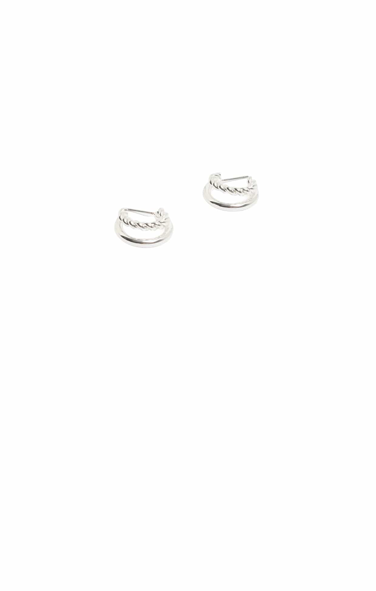 Earrings OS / SILVER NINA DOUBLE HOOP EARRINGS IN SILVER