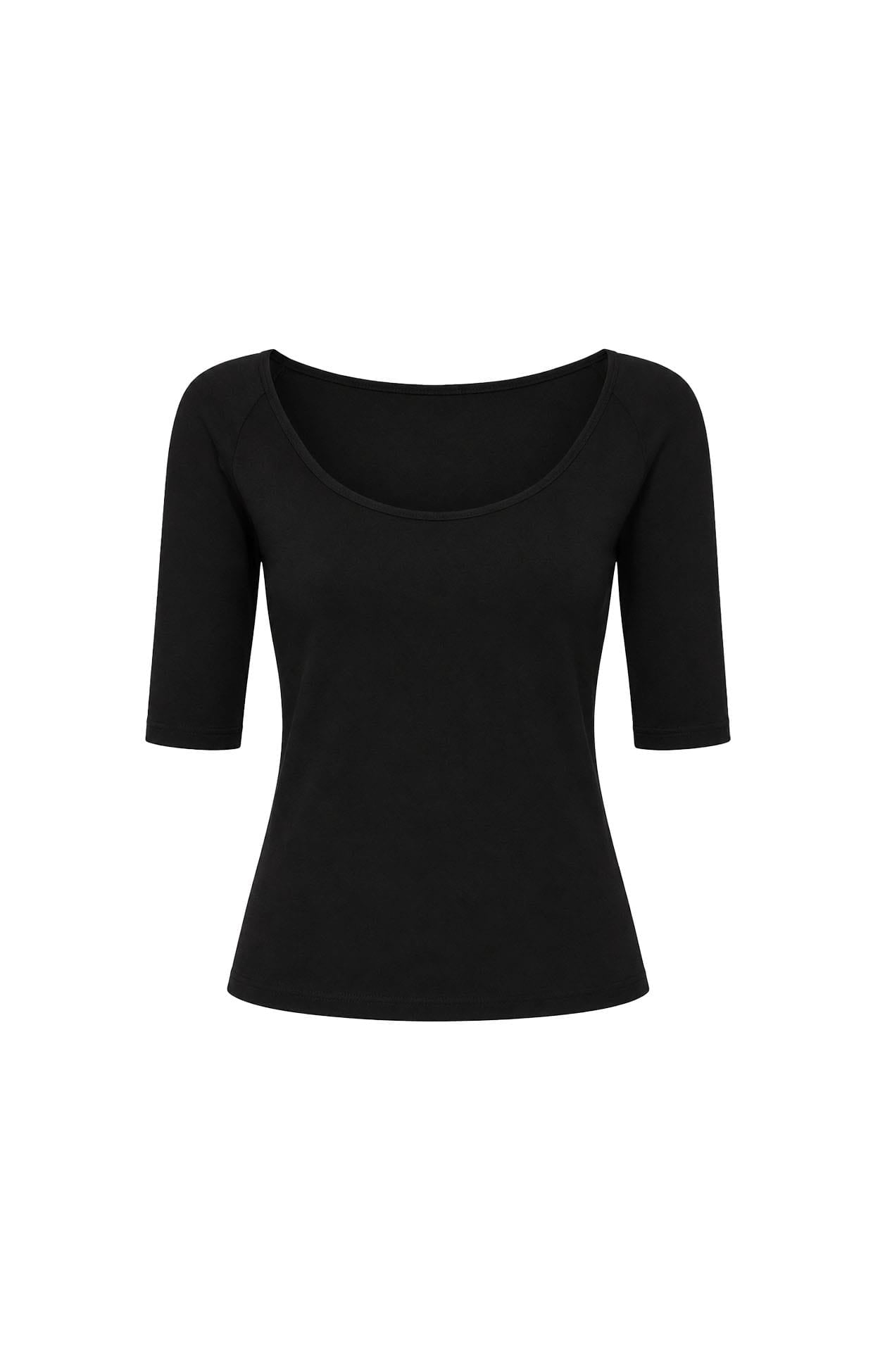 Tops Multi Occasion 3/4 SLEEVE TOP IN BLACK