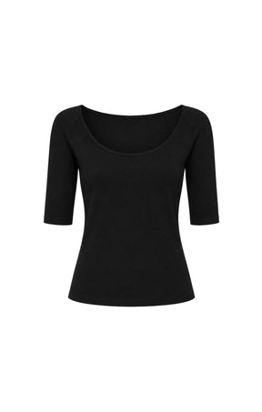 Tops Multi Occasion 3/4 SLEEVE TOP IN BLACK