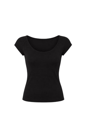 Tops Multi Occasion CAP SLEEVE TOP IN BLACK