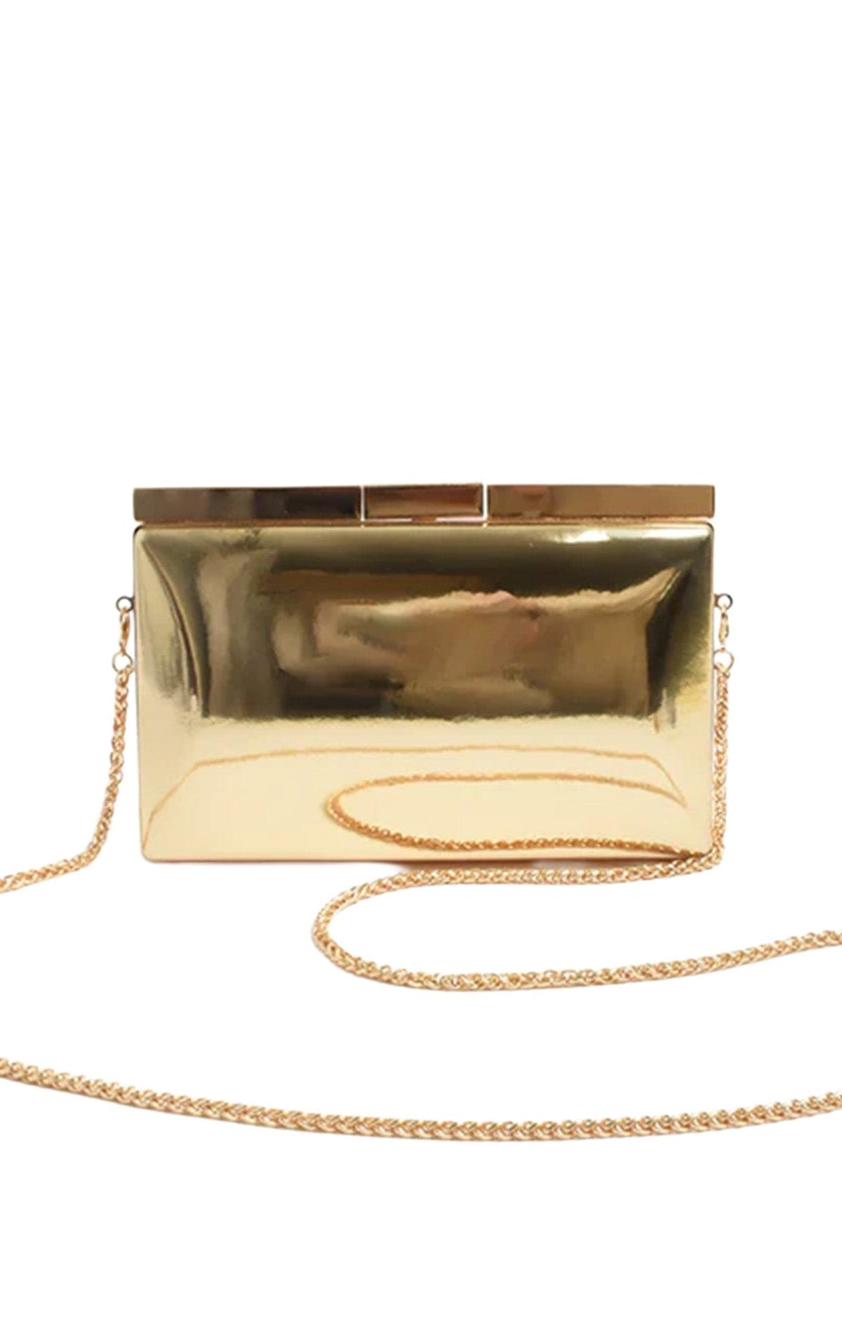 Bags OS / Gold SIMONA STRUCTURED CLUTCH BAG  IN GOLD