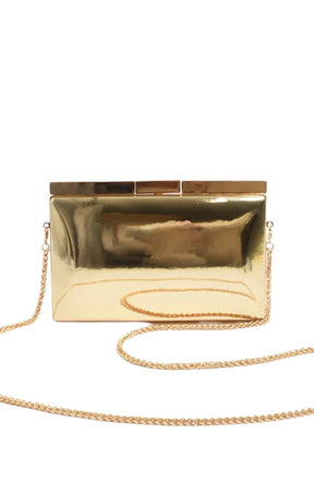 Bags OS / Gold SIMONA STRUCTURED CLUTCH BAG  IN GOLD