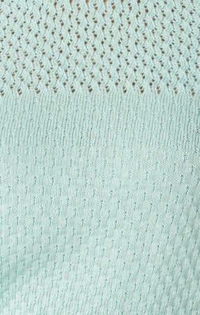 Knitwear 3/4 SLEEVE RIPPLE KNIT TOP IN SKY BLUE