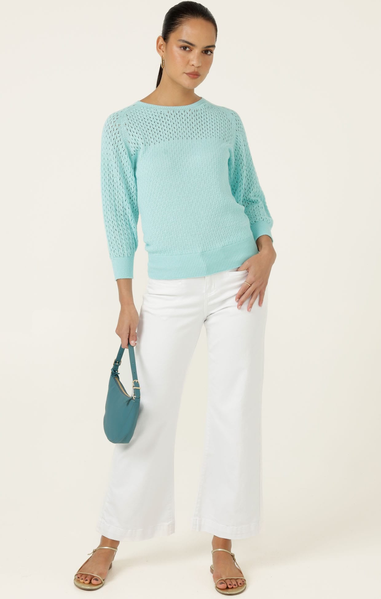 Pants Multi Occasion FREYA WIDE LEG JEAN IN WHITE