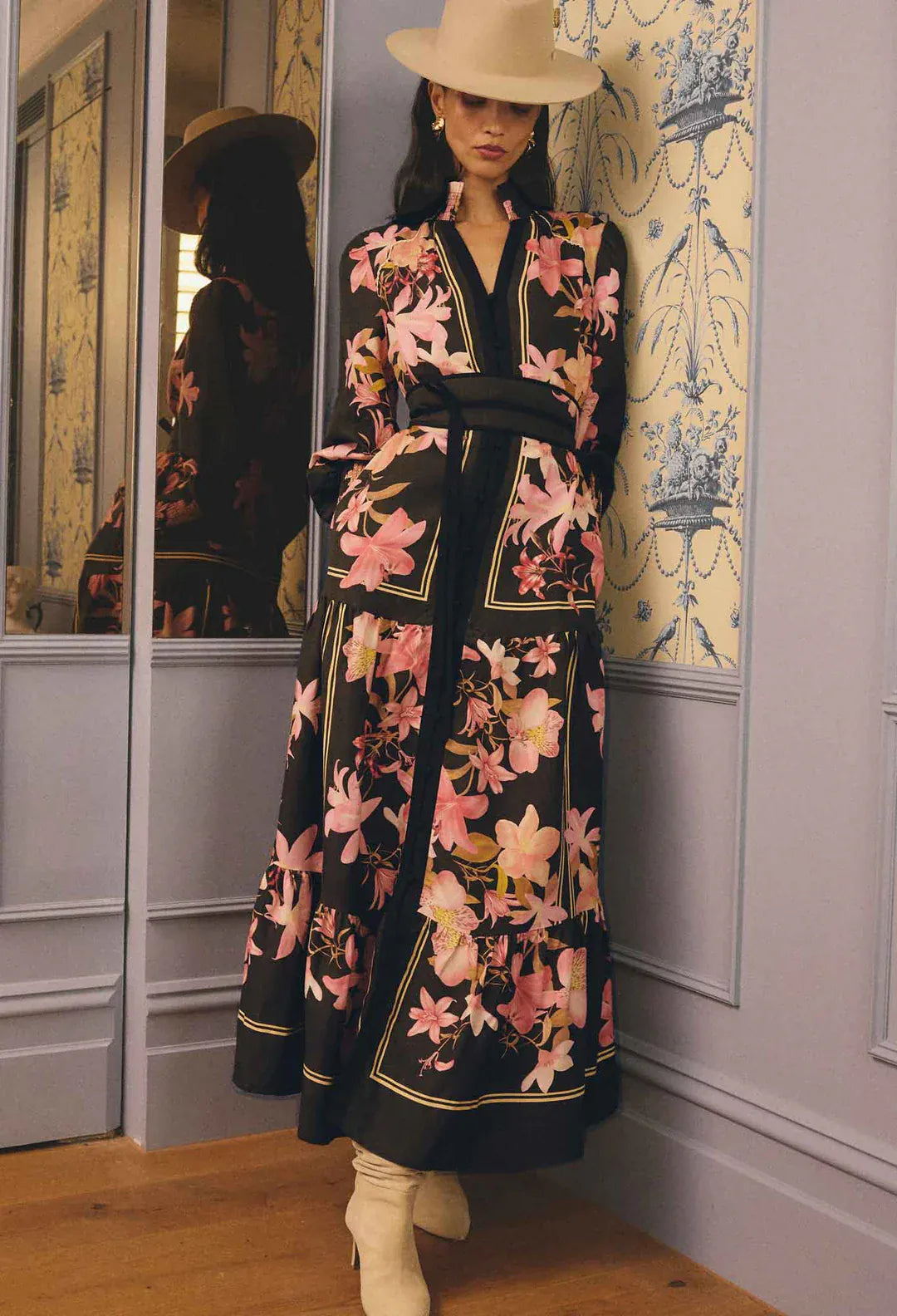 ADINE MAXI DRESS IN OBSIDIAN BLOOM