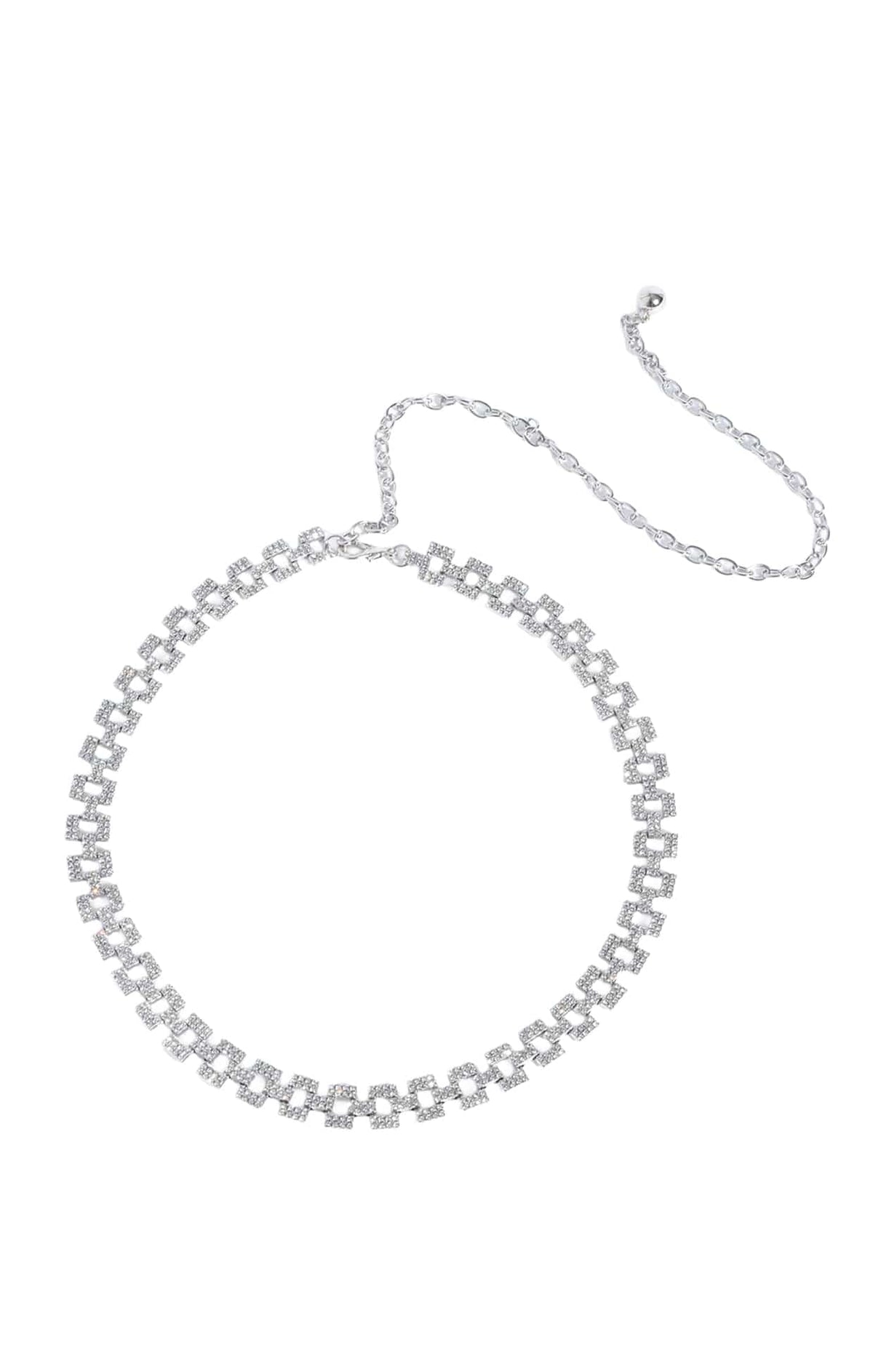 Belts OS / SILVER DIAMANTE LINK BELT