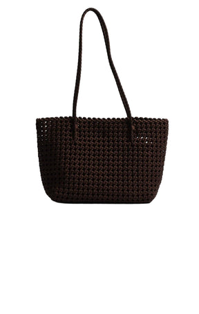 Bags OS / CHOCOLATE MERRIN WOVEN SATIN TOTE IN CHOCOLATE