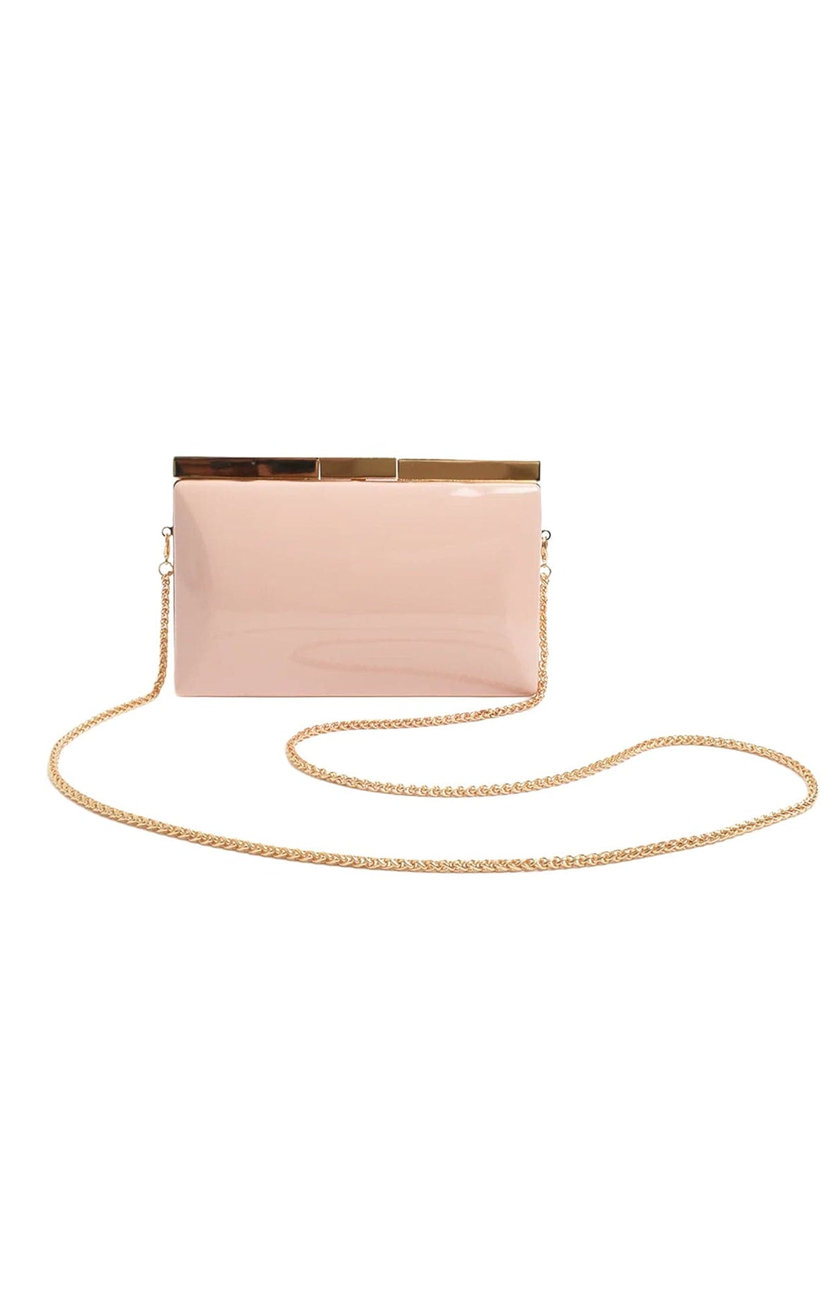 Bags OS / PEACH SIMONA STRUCTURED CLUTCH IN PEACH