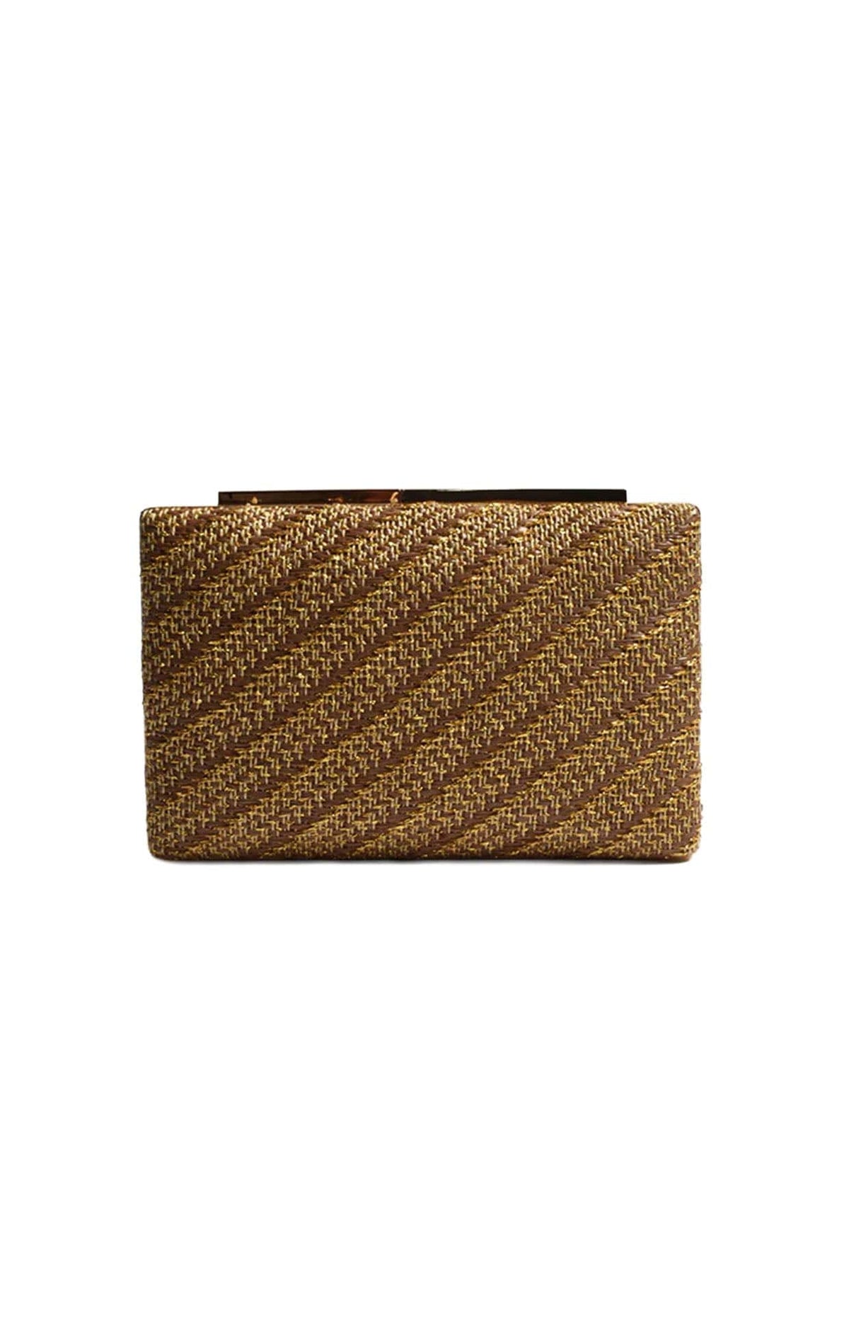 Bags OS / CHOCOLATE SOLEI WOVEN STRUCTURED CLUTCH IN CHOCOLATE