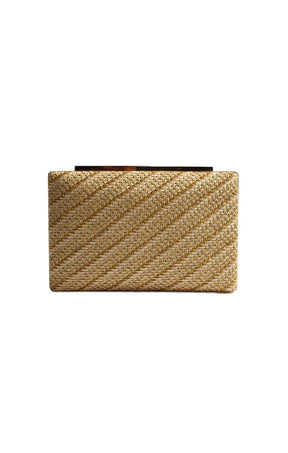 Bags OS / NATURAL SOLEI WOVEN STRUCTURED  CLUTCH BAG IN NATURAL