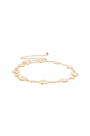 ACCESSORIES Belts OS / GOLD TEXTURED METAL DISC CHAIN BELT IN GOLD