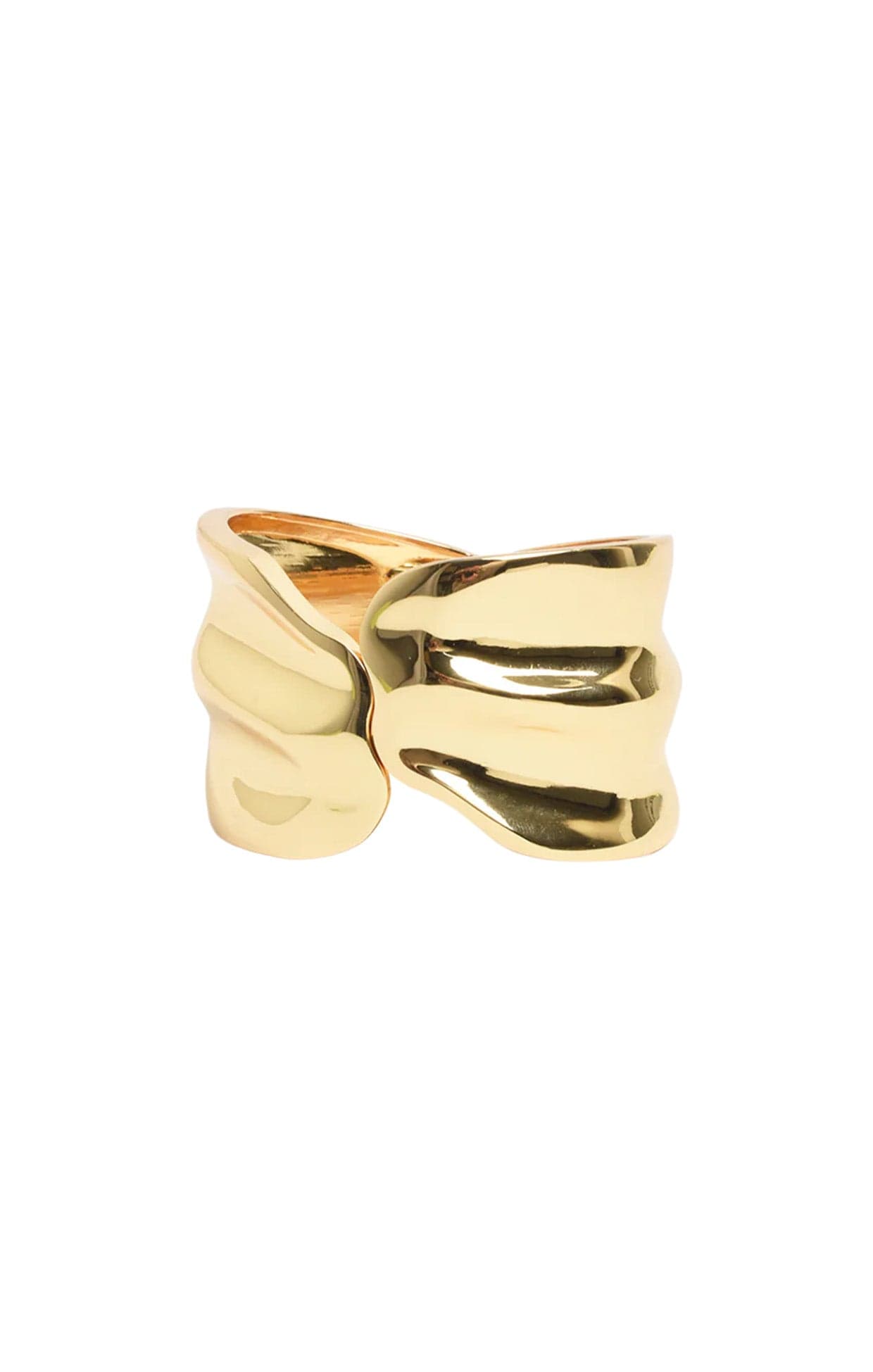 Bracelets OS / GOLD WAVE HINGED BANGLE