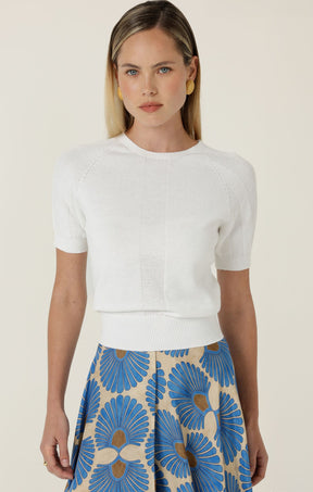 Knitwear RAGLAN KNIT TOP IN WHITE