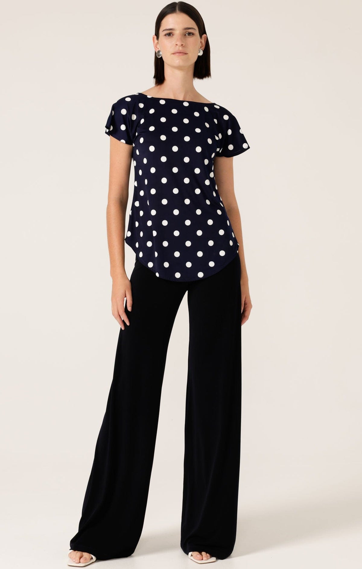 Tops Multi Occasion ANALIA TOP IN NAVY WHITE SPOT