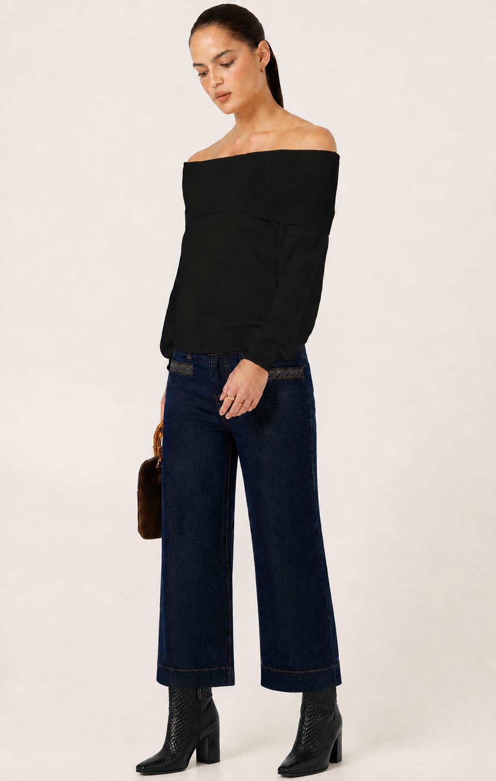 Pants Multi Occasion FREYA WIDE LEG PLAIT POCKET JEAN IN PALISADE BLUE