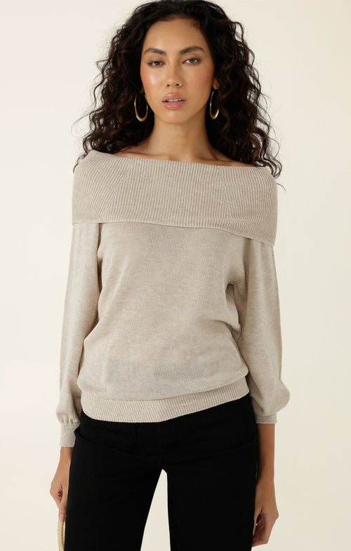 Knitwear ANDRENA KNIT TOP IN OATMEAL