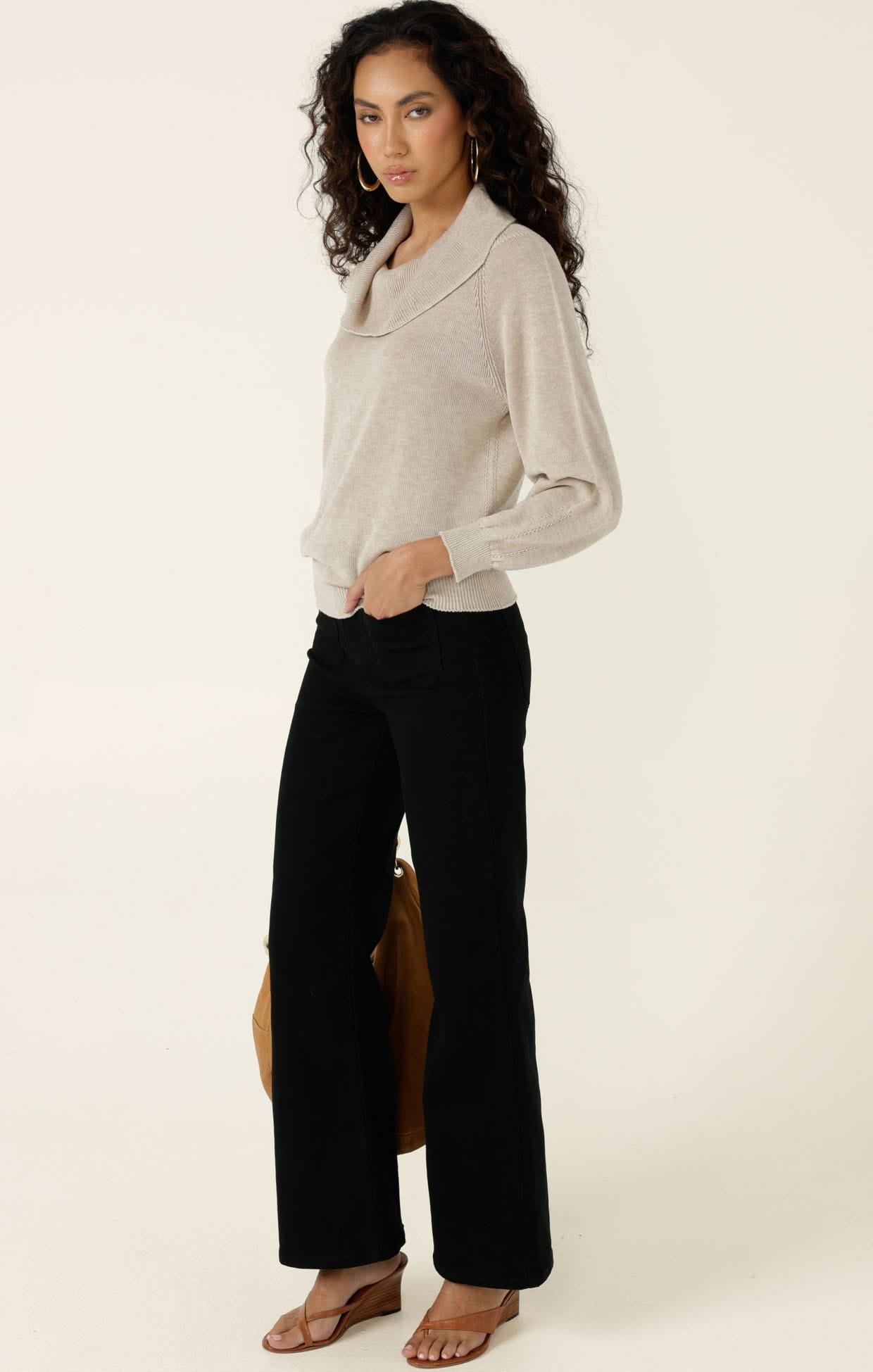 Knitwear ANDRENA KNIT TOP IN OATMEAL