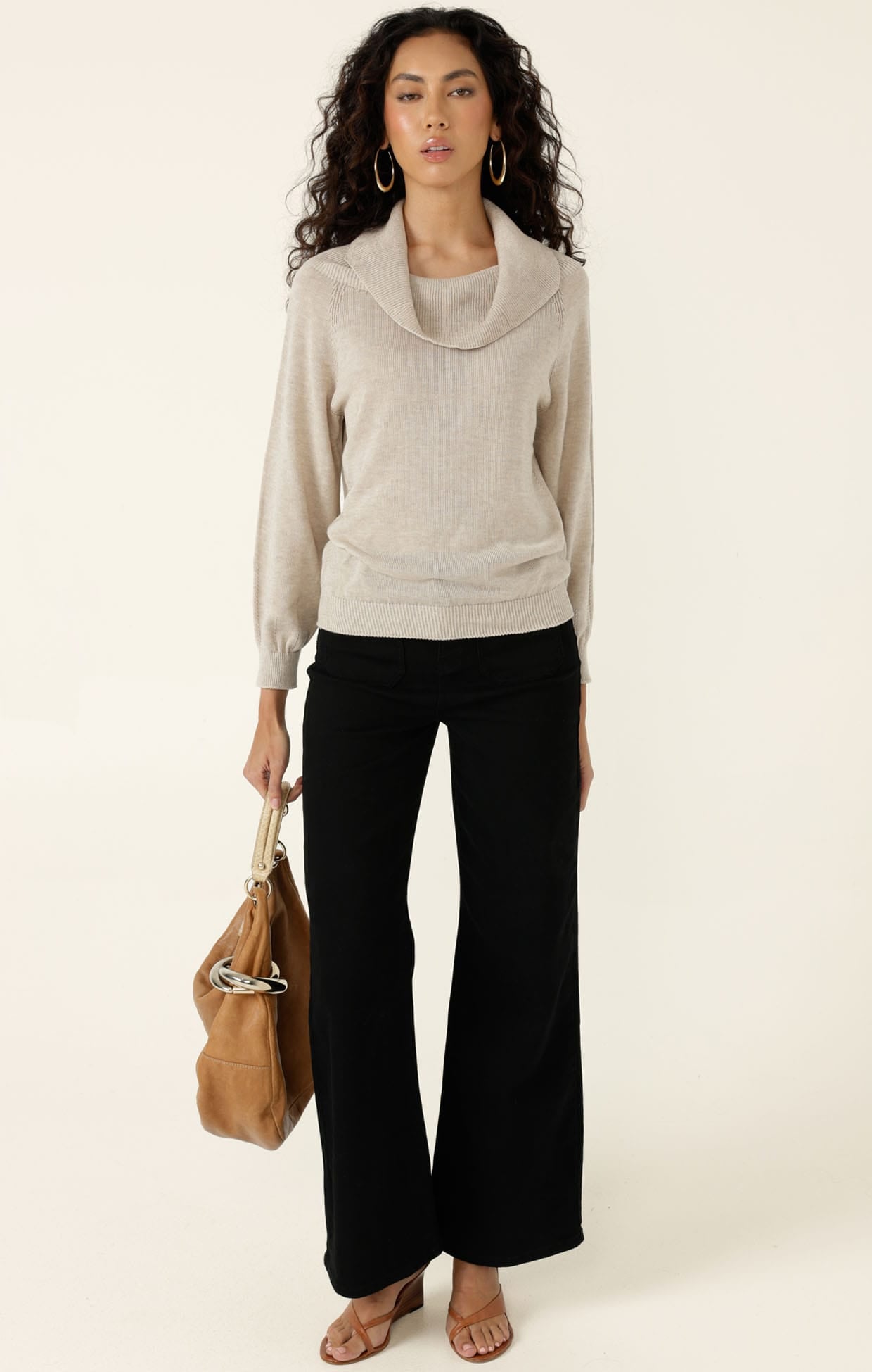 Knitwear ANDRENA KNIT TOP IN OATMEAL