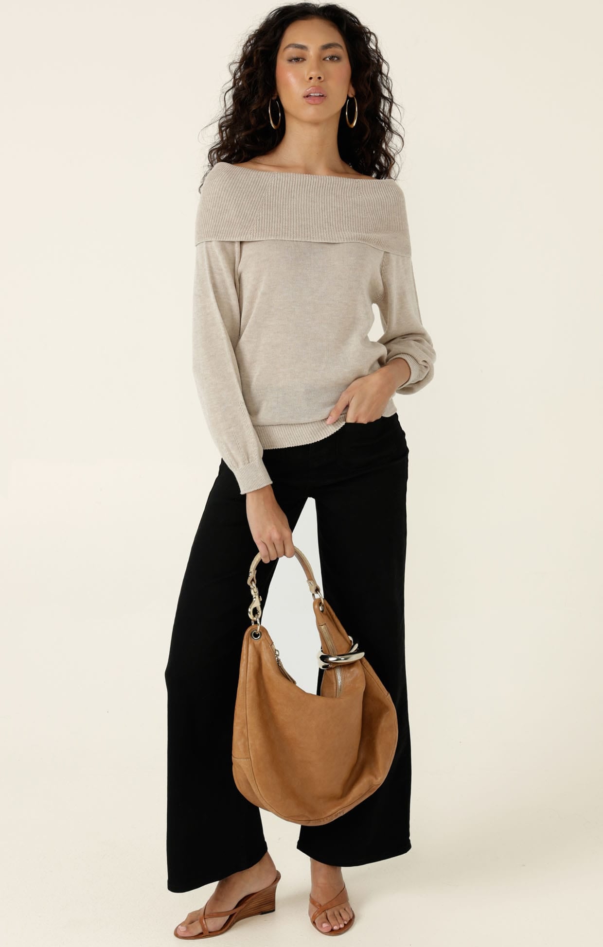 Knitwear ANDRENA KNIT TOP IN OATMEAL