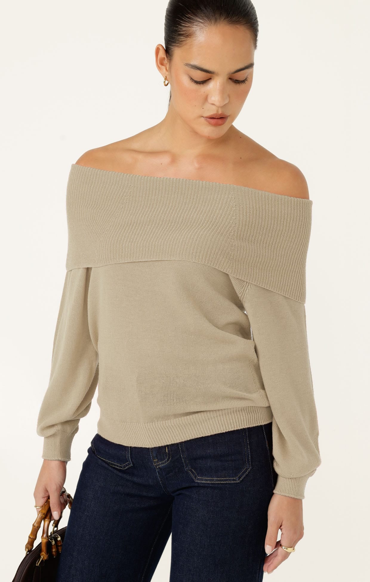Knitwear ANDRENA KNIT TOP IN OATMEAL