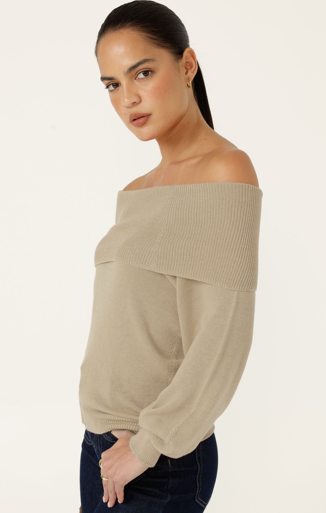 Knitwear ANDRENA KNIT TOP IN OATMEAL