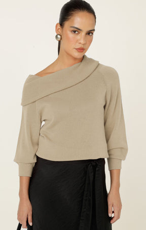 Knitwear ANDRENA KNIT TOP IN OATMEAL