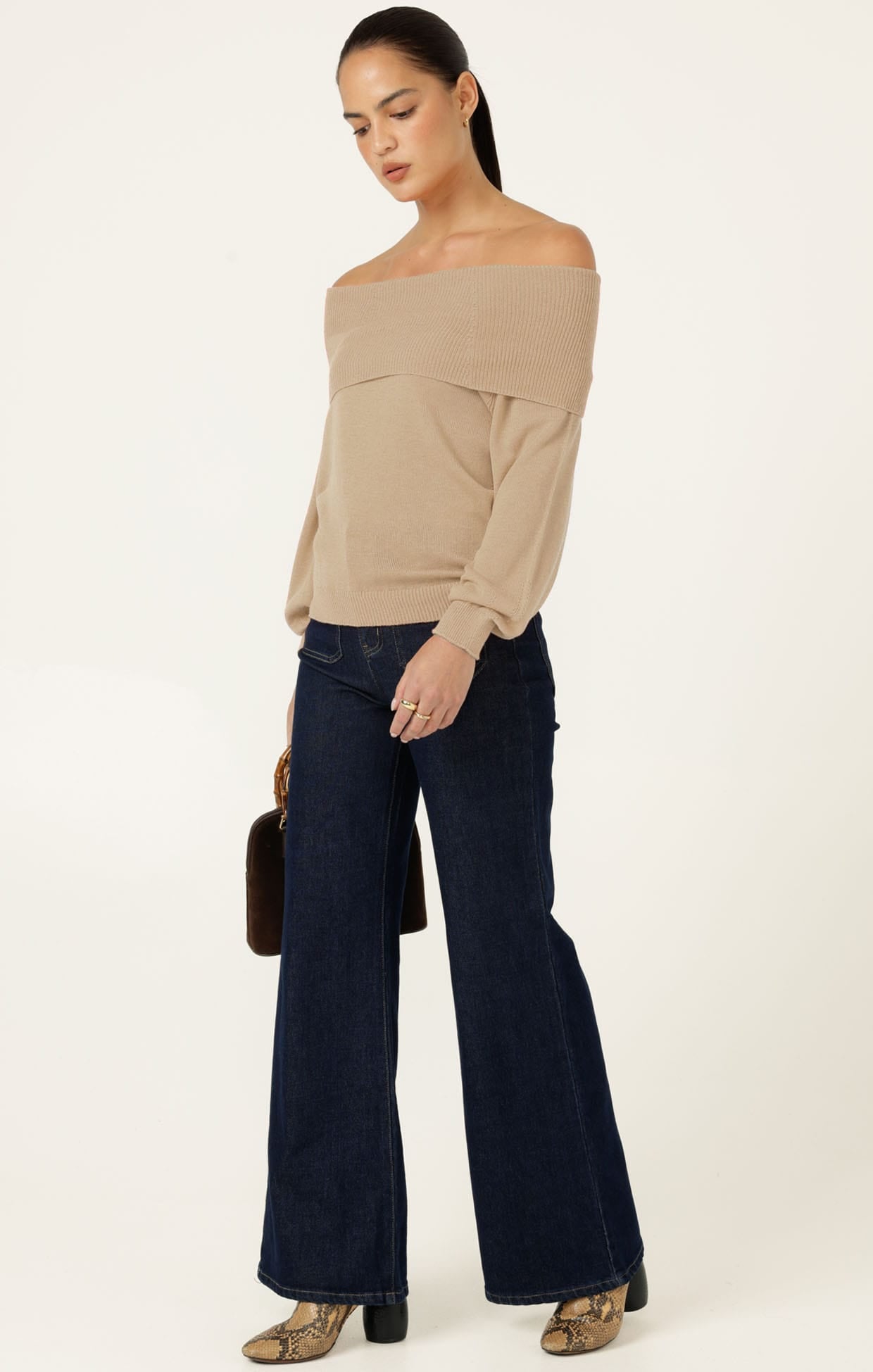 Knitwear ANDRENA KNIT TOP IN OATMEAL