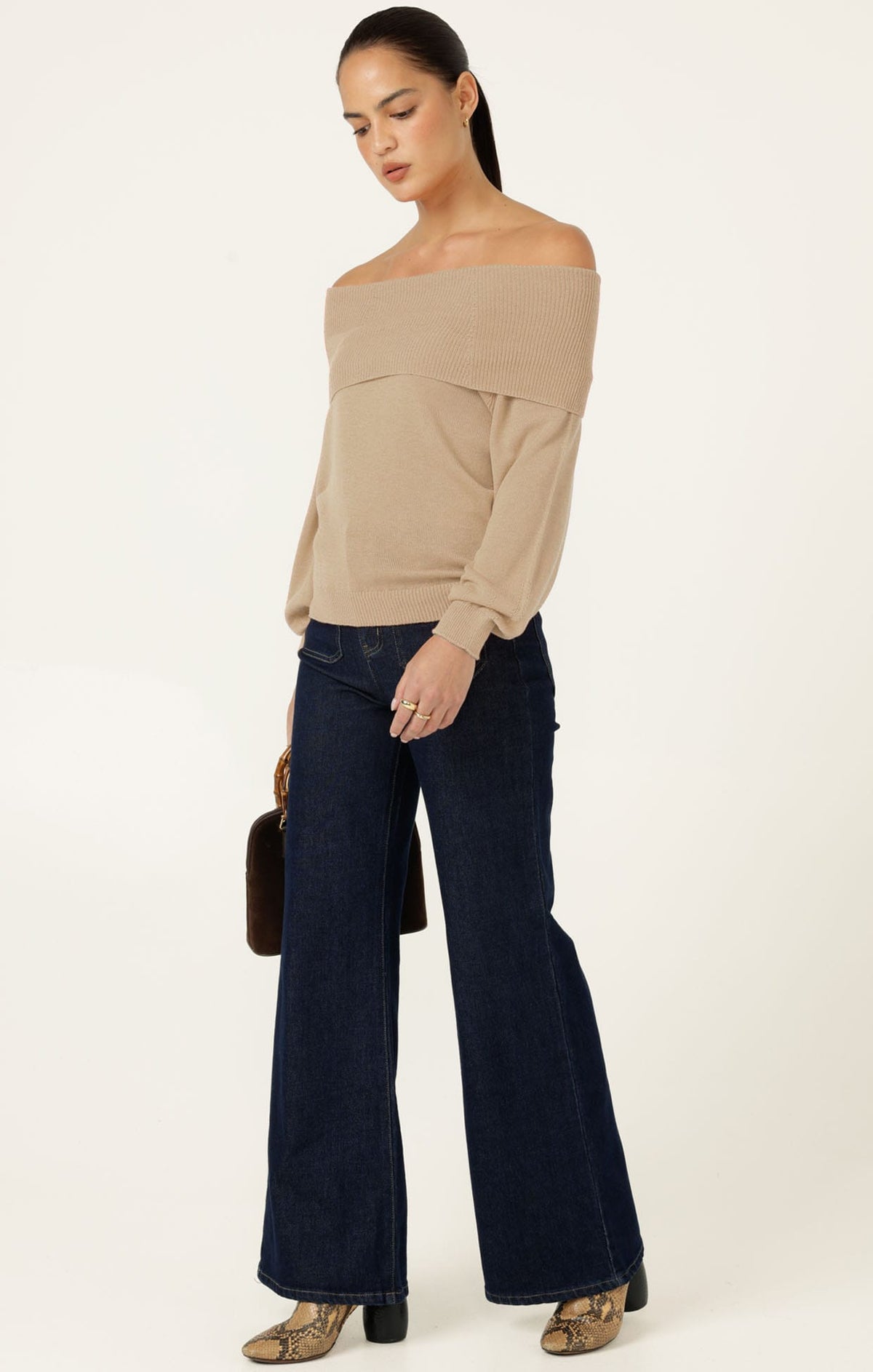 Knitwear ANDRENA KNIT TOP IN OATMEAL