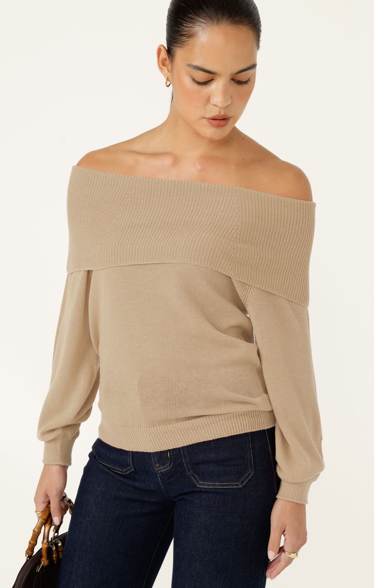 Knitwear ANDRENA KNIT TOP IN OATMEAL