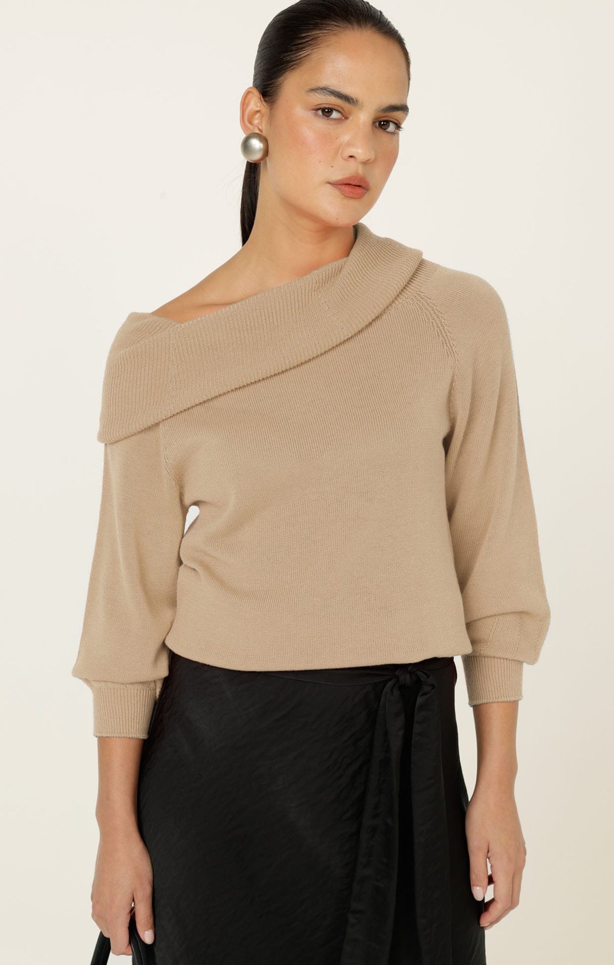 Knitwear ANDRENA KNIT TOP IN OATMEAL