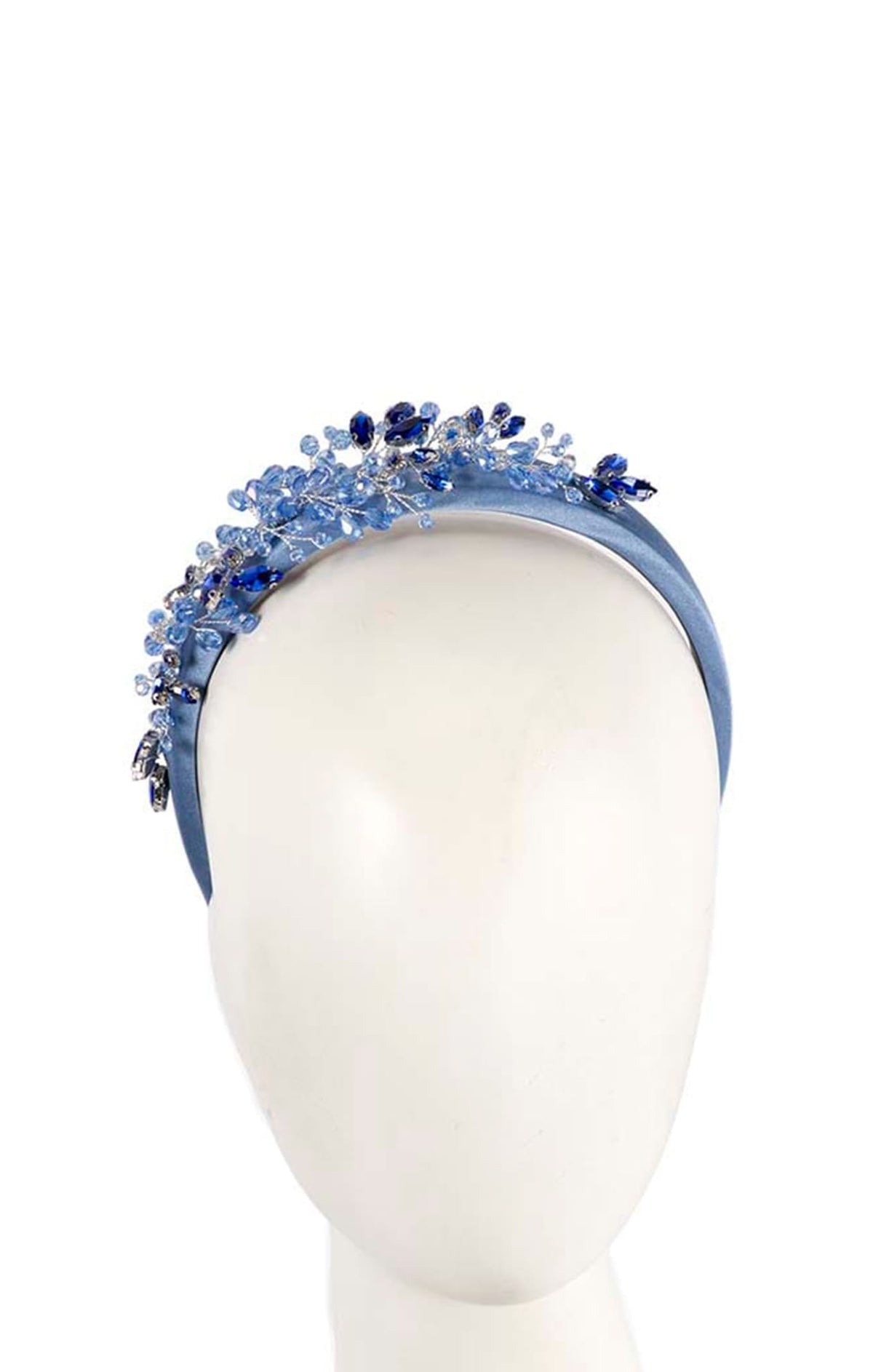 Headbands OS / BLUE AMELIA BEADED HEADBAND IN BLUE