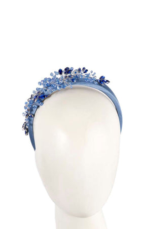 Headbands OS / BLUE AMELIA BEADED HEADBAND IN BLUE