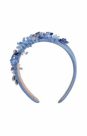 Headbands OS / BLUE AMELIA BEADED HEADBAND IN BLUE