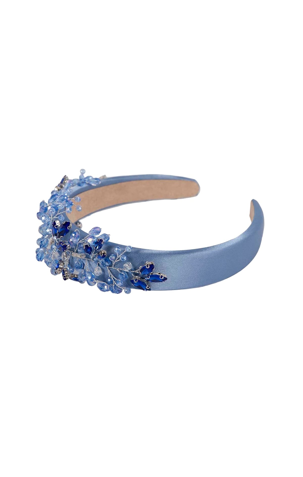 Headbands OS / BLUE AMELIA BEADED HEADBAND IN BLUE