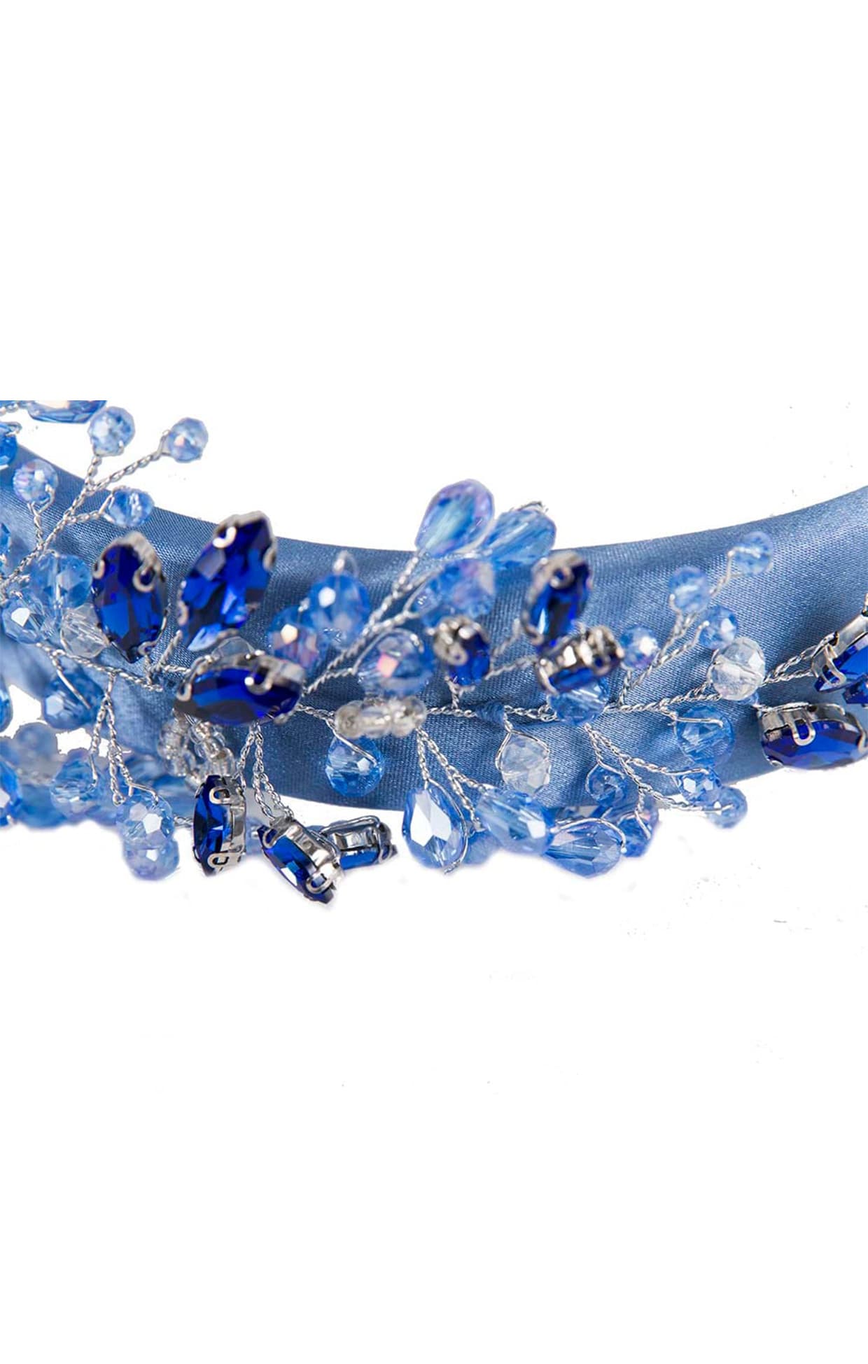 Headbands OS / BLUE AMELIA BEADED HEADBAND IN BLUE