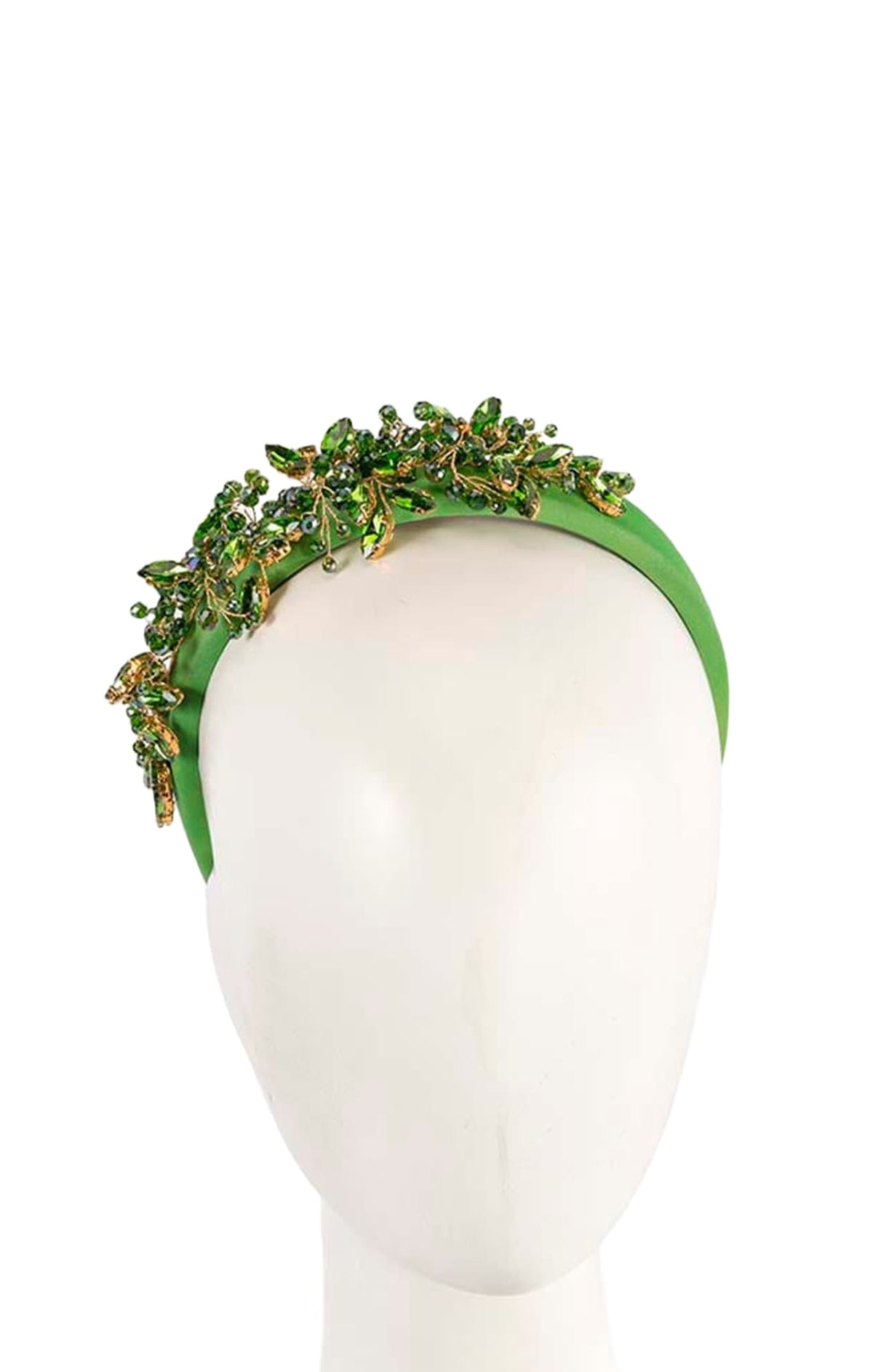 Headbands OS / GREEN AMELIA BEADED HEADBAND IN GREEN