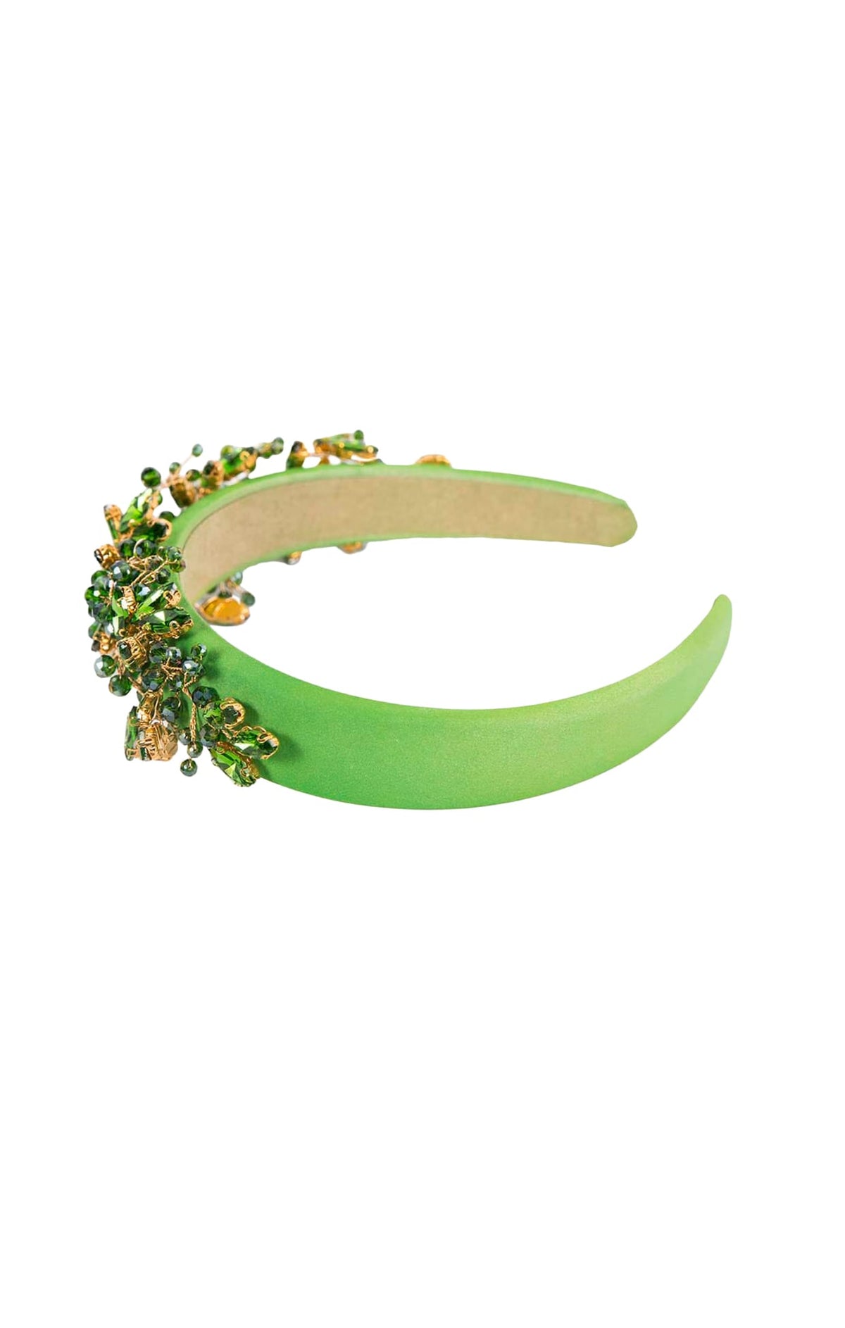 Headbands OS / GREEN AMELIA BEADED HEADBAND IN GREEN