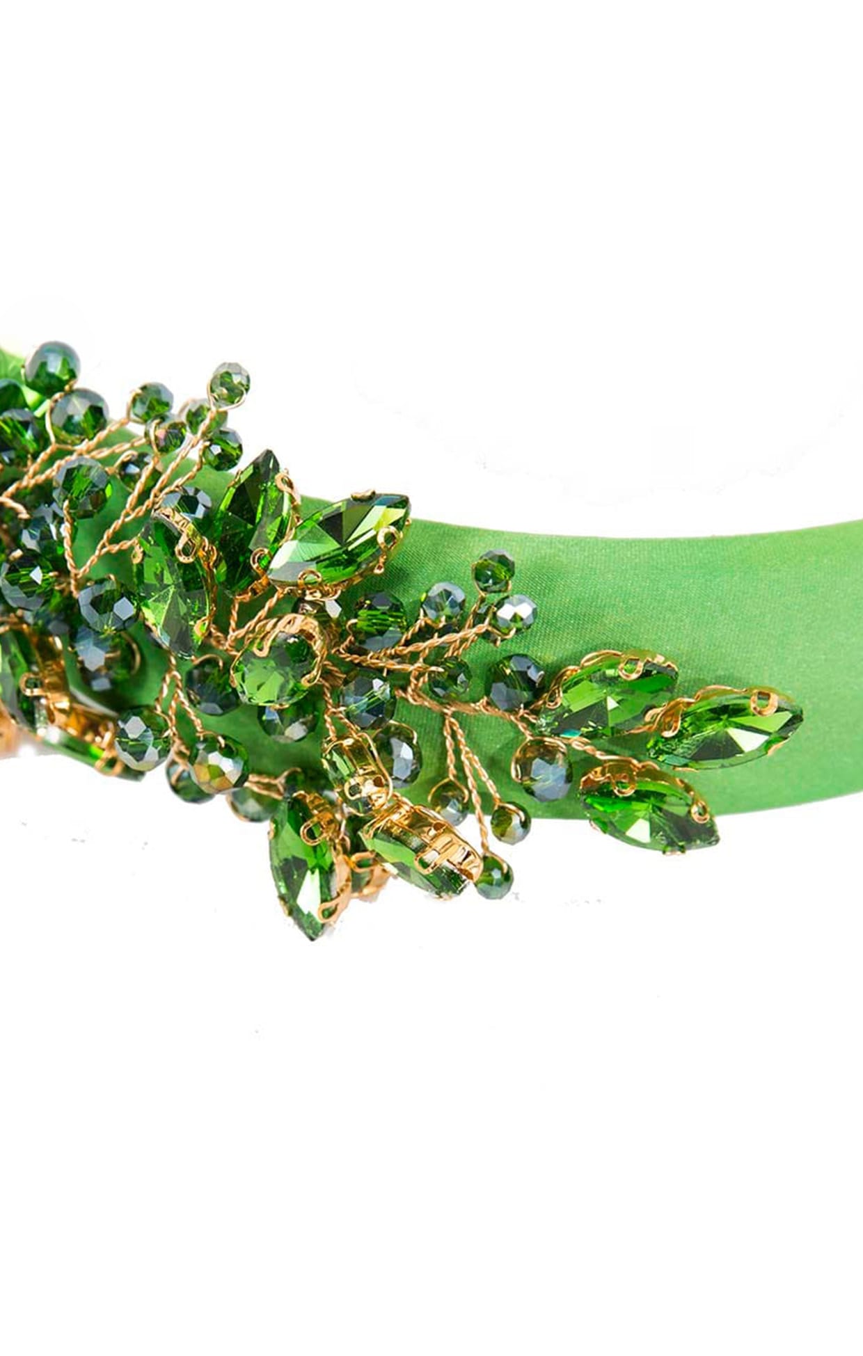 Headbands OS / GREEN AMELIA BEADED HEADBAND IN GREEN