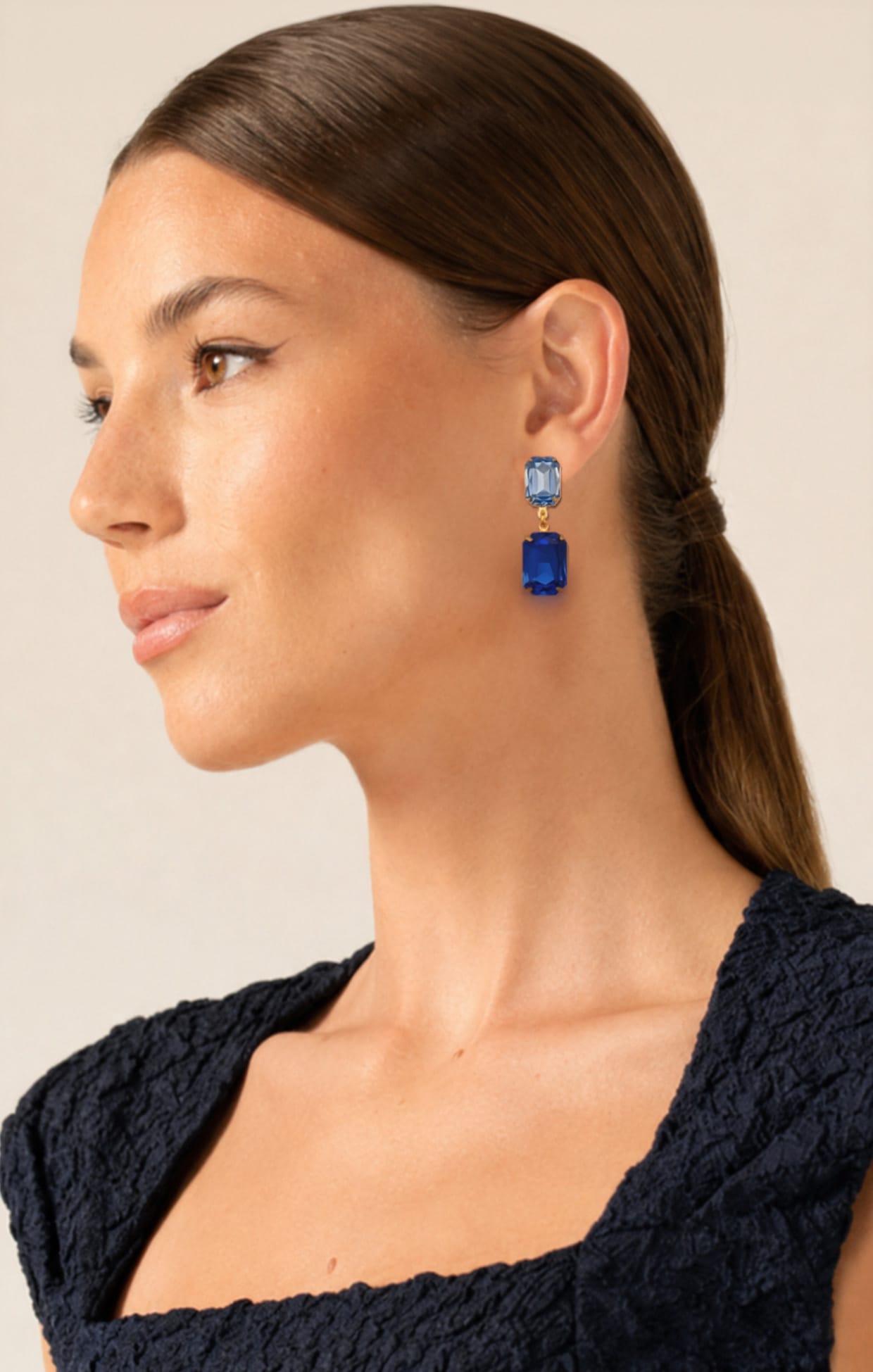 Earrings OS / BLUE ARABELLA DROP EARRINGS IN BLUE MULTI