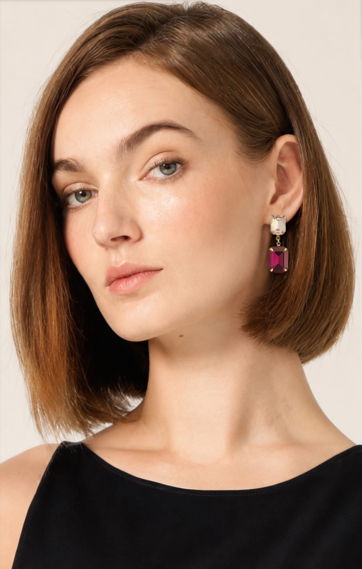 Earrings OS / PINK ARABELLA DROP EARRINGS IN PINK FUCHSIA