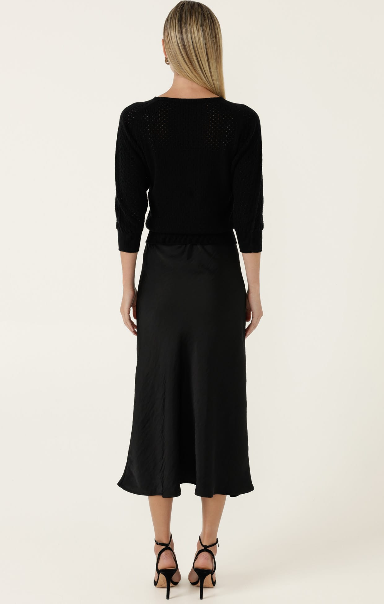 Skirts Multi Occasion LUXE BIAS MIDI SKIRT IN BLACK