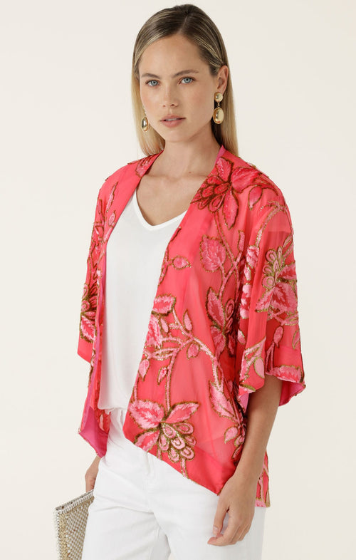 Jackets BLOSSOM KIMONO IN WATERMELON GOLD