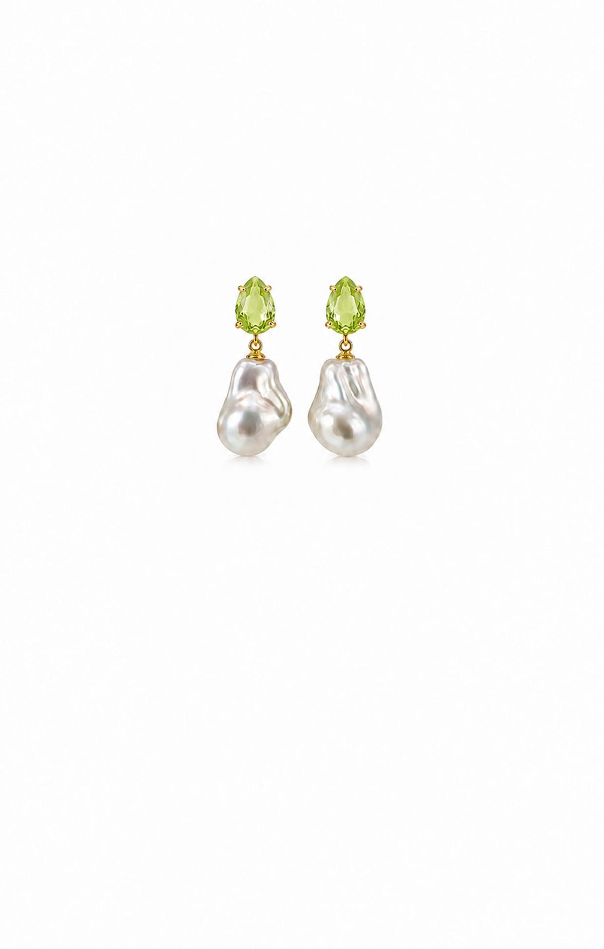 Earrings OS / PERIDOT BONNIE CRYSTAL PEARL DROP EARRINGS IN PERIDOT