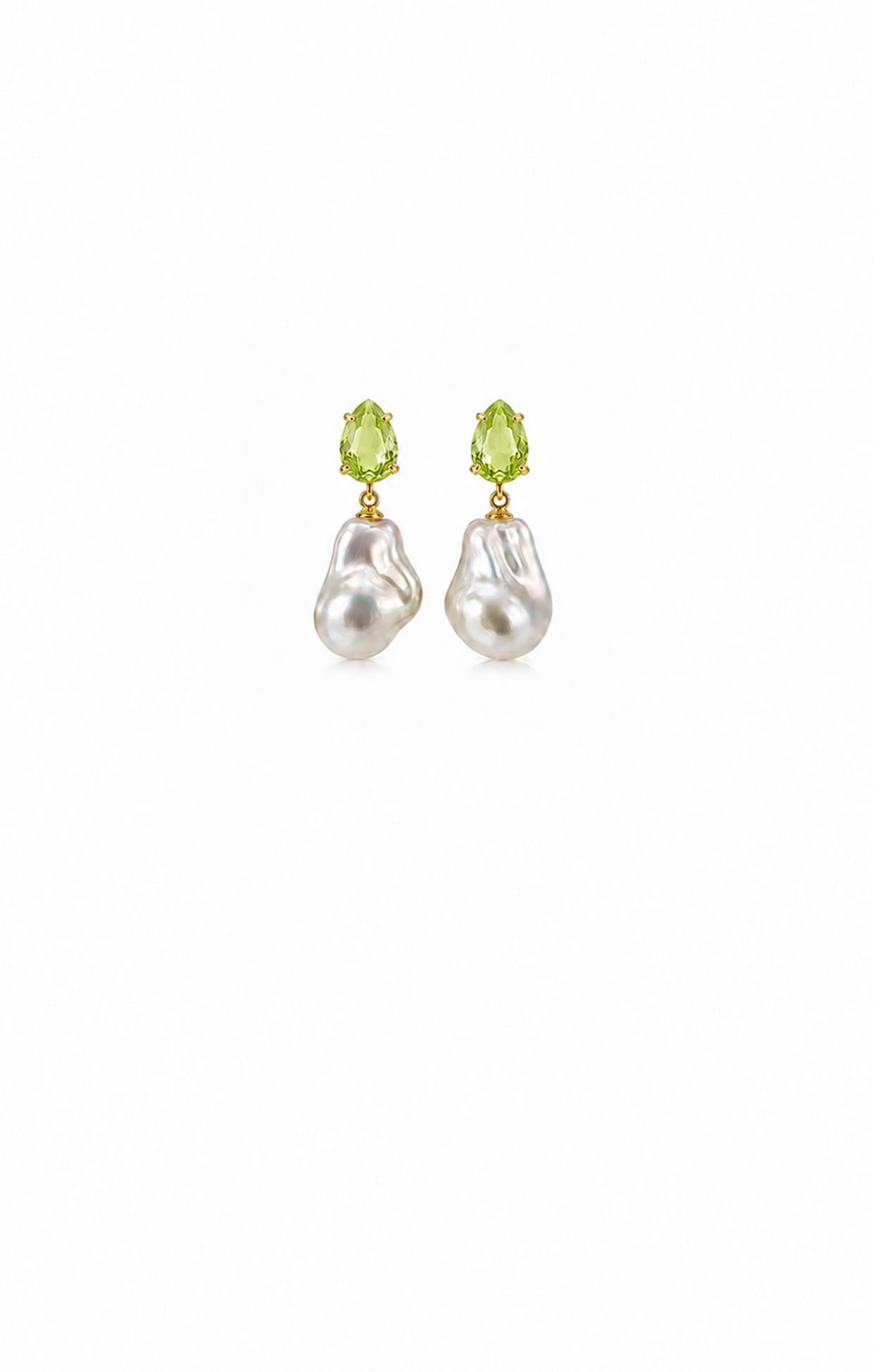 Earrings OS / PERIDOT BONNIE CRYSTAL PEARL DROP EARRINGS IN PERIDOT